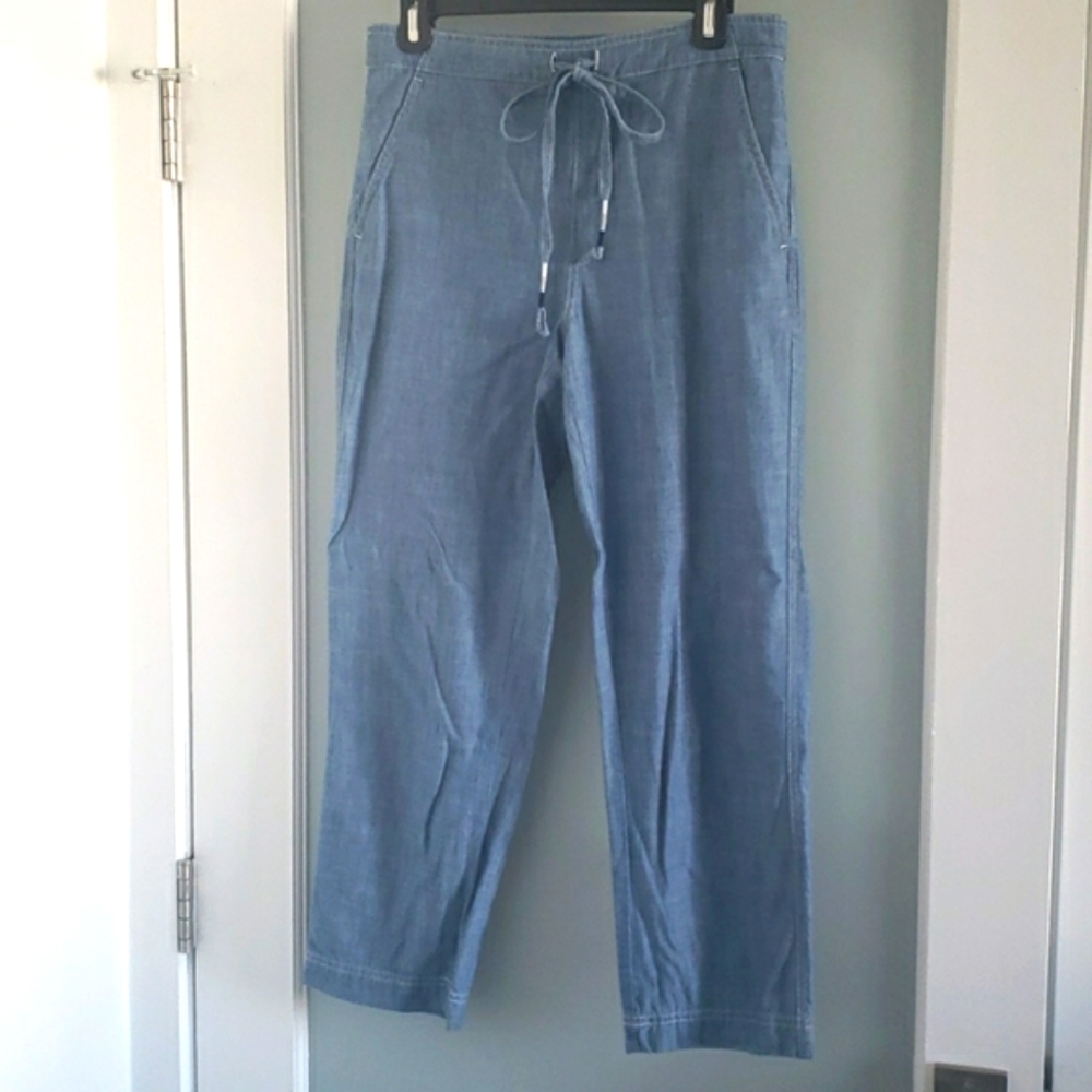 J. Crew Chambray Lightweight Cropped Trousers